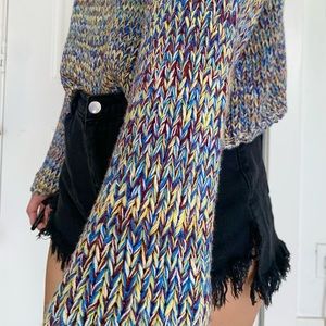 Space Dye Colorful Knit Sweater